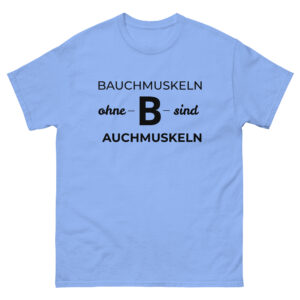 Klassisches Herren-T-Shirt “Bauchmuskeln ohne B”